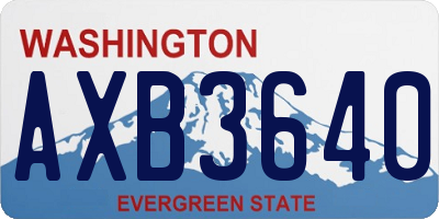 WA license plate AXB3640