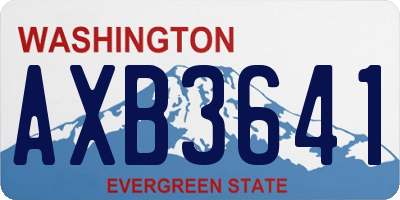 WA license plate AXB3641