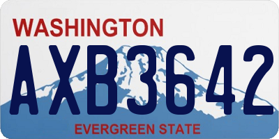 WA license plate AXB3642