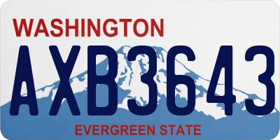 WA license plate AXB3643