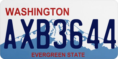 WA license plate AXB3644
