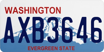 WA license plate AXB3646
