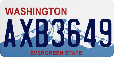 WA license plate AXB3649