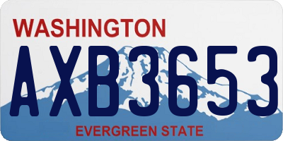 WA license plate AXB3653