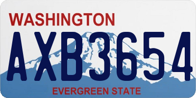 WA license plate AXB3654