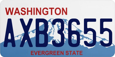 WA license plate AXB3655