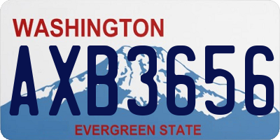 WA license plate AXB3656