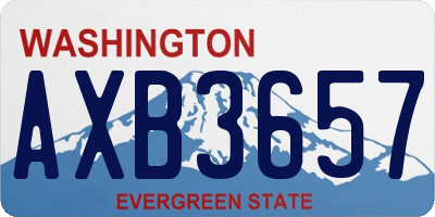 WA license plate AXB3657
