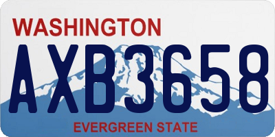 WA license plate AXB3658