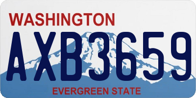 WA license plate AXB3659