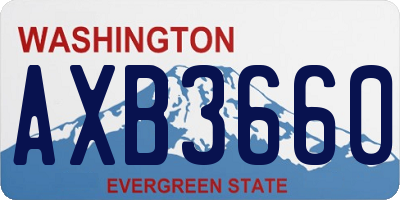 WA license plate AXB3660
