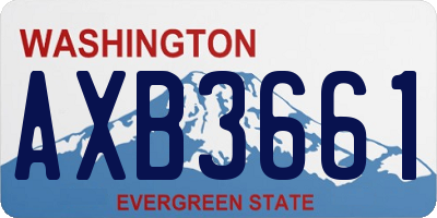 WA license plate AXB3661