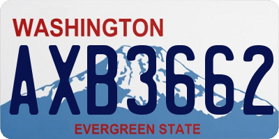 WA license plate AXB3662
