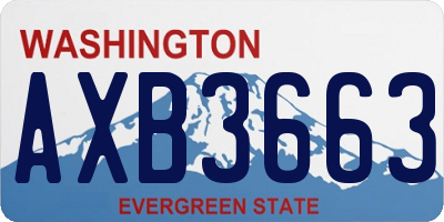 WA license plate AXB3663