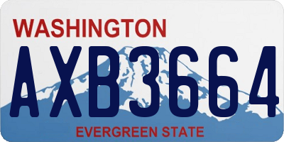 WA license plate AXB3664
