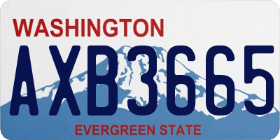 WA license plate AXB3665