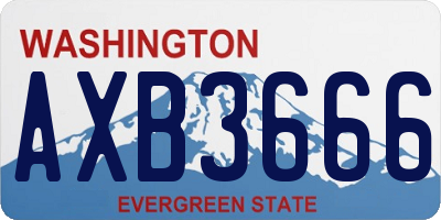 WA license plate AXB3666