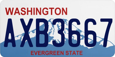 WA license plate AXB3667