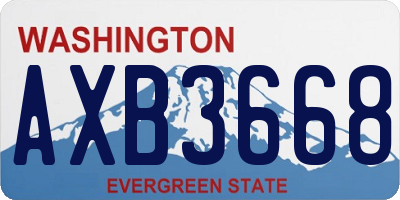 WA license plate AXB3668