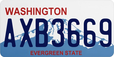 WA license plate AXB3669