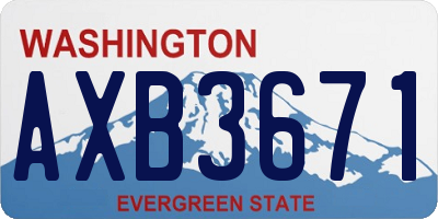 WA license plate AXB3671