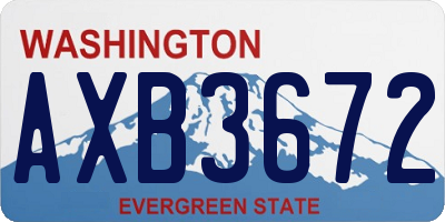 WA license plate AXB3672
