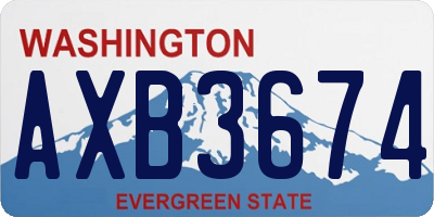 WA license plate AXB3674