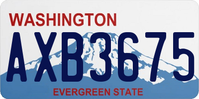 WA license plate AXB3675