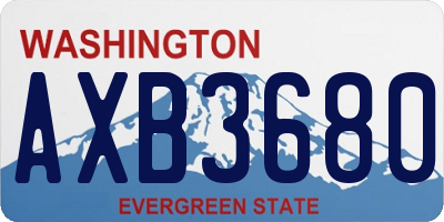 WA license plate AXB3680