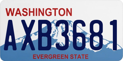 WA license plate AXB3681