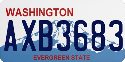 WA license plate AXB3683