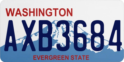 WA license plate AXB3684