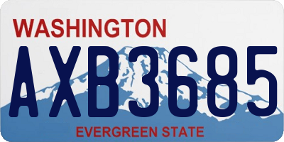 WA license plate AXB3685