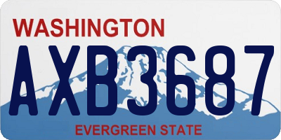 WA license plate AXB3687