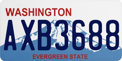 WA license plate AXB3688