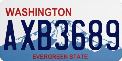 WA license plate AXB3689