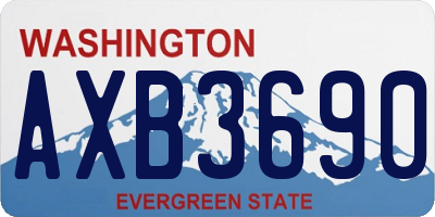 WA license plate AXB3690