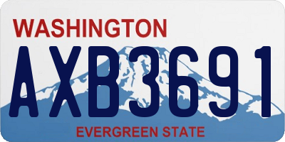 WA license plate AXB3691
