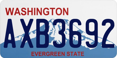 WA license plate AXB3692