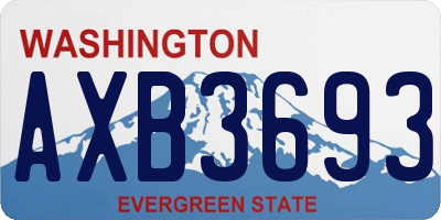 WA license plate AXB3693