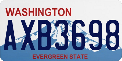 WA license plate AXB3698