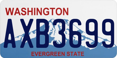 WA license plate AXB3699