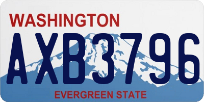 WA license plate AXB3796