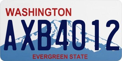 WA license plate AXB4012