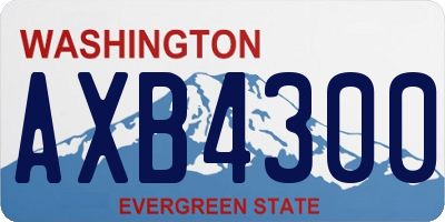 WA license plate AXB4300