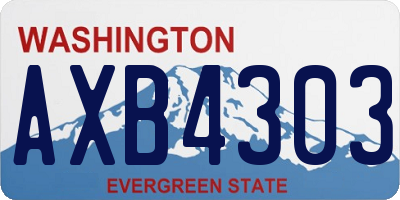 WA license plate AXB4303