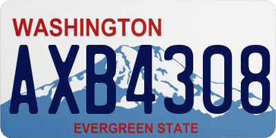 WA license plate AXB4308
