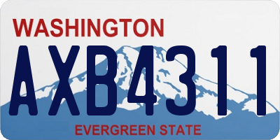 WA license plate AXB4311