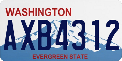 WA license plate AXB4312