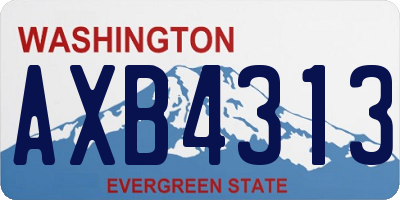 WA license plate AXB4313